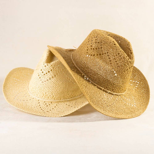 Thin Rope Strap Straw Cowboy Hat