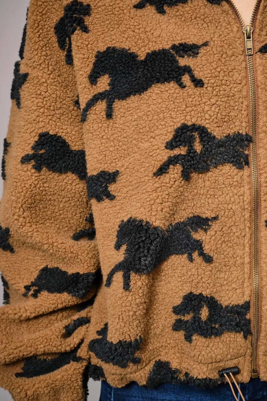 Wild Sherpa Oversized Zip-Up Jacket