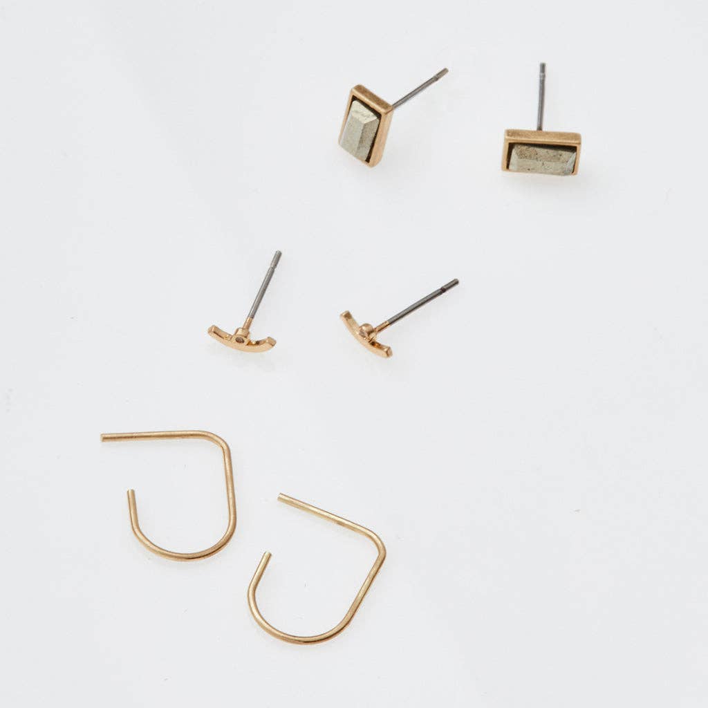 Courtney Stud Trio | Gold