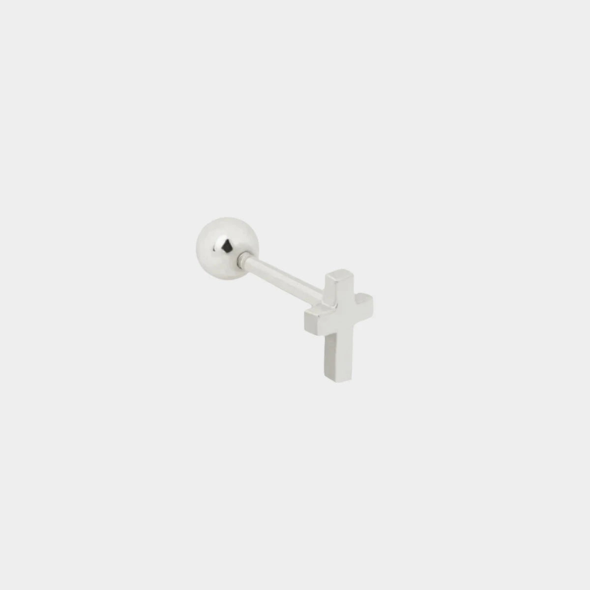 Tiny Solid Cross Screw Back Earring