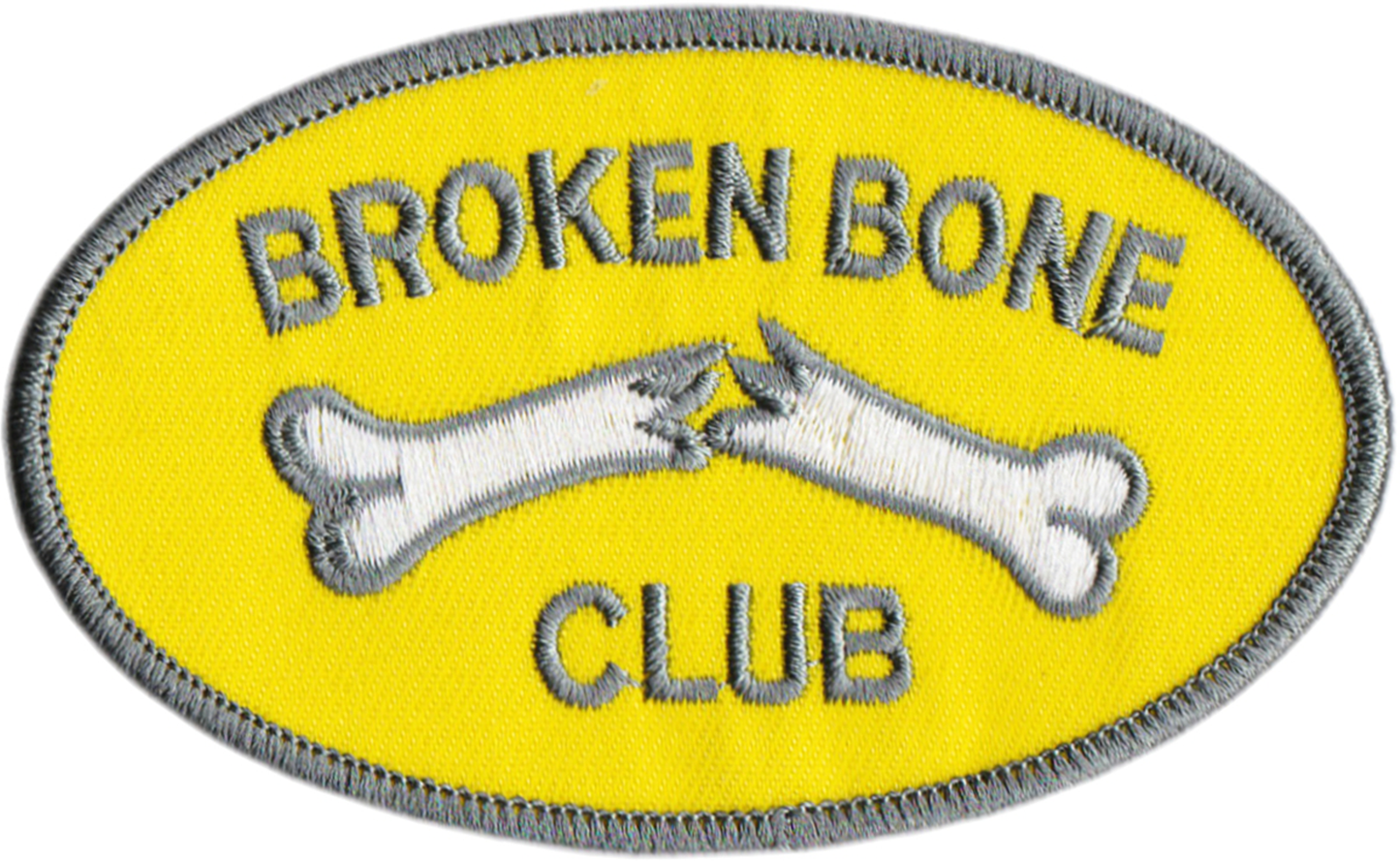 Patch - "Broken Bone Club" - On Yellow - 1970s Reproduction