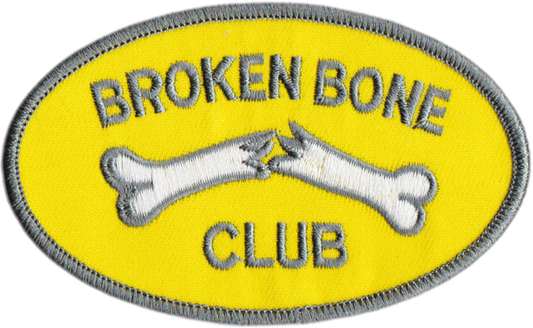 Patch - "Broken Bone Club" - On Yellow - 1970s Reproduction