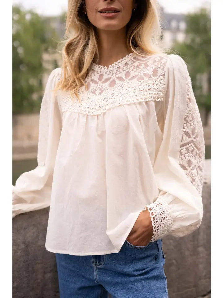 Philippa Cotton & Lace Blouse