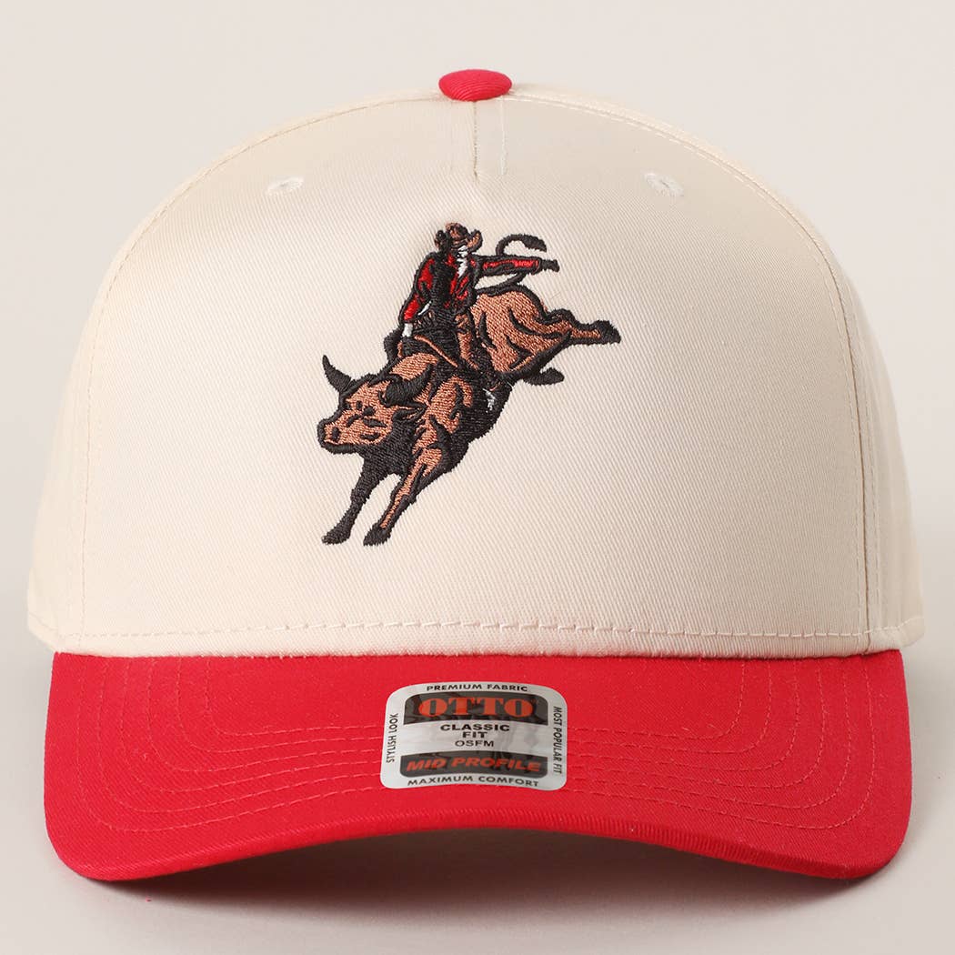 Rodeo Bull Rider Embroidered Trucker Hat