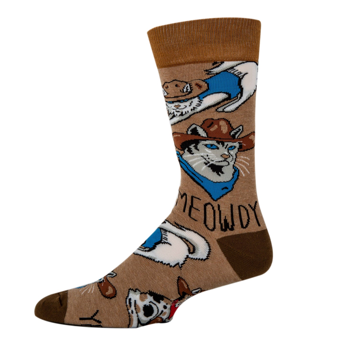 Meowdy | Men's Western Novelty Cotton Crew Socks