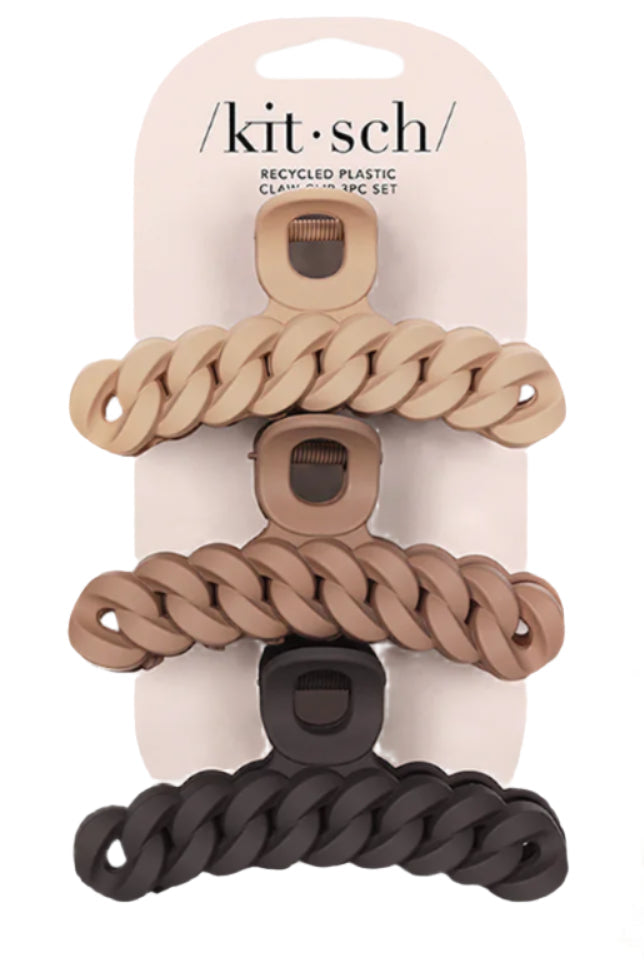 Chain Claw Clip 3pc Set - Neutral