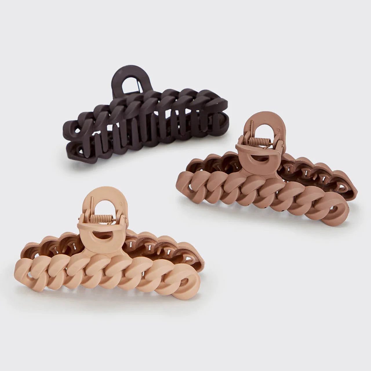 Chain Claw Clip 3pc Set - Neutral