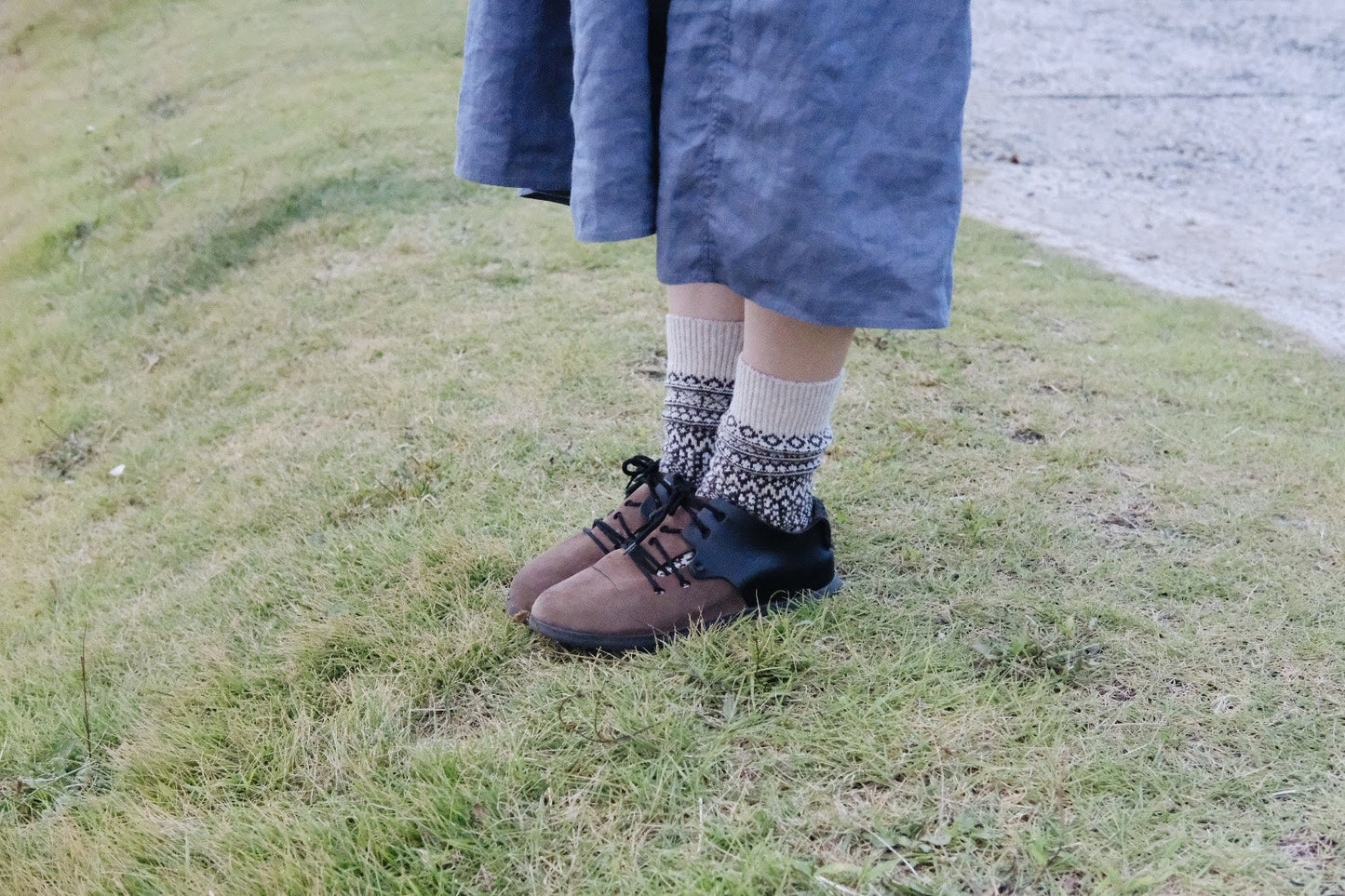 Nishiguchi Kutsushita Wool Jacquard Socks