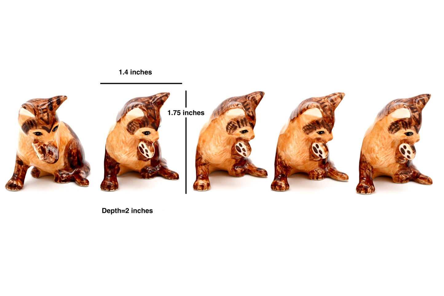 Miniature Ceramic Orange Tabby Cat | Individual