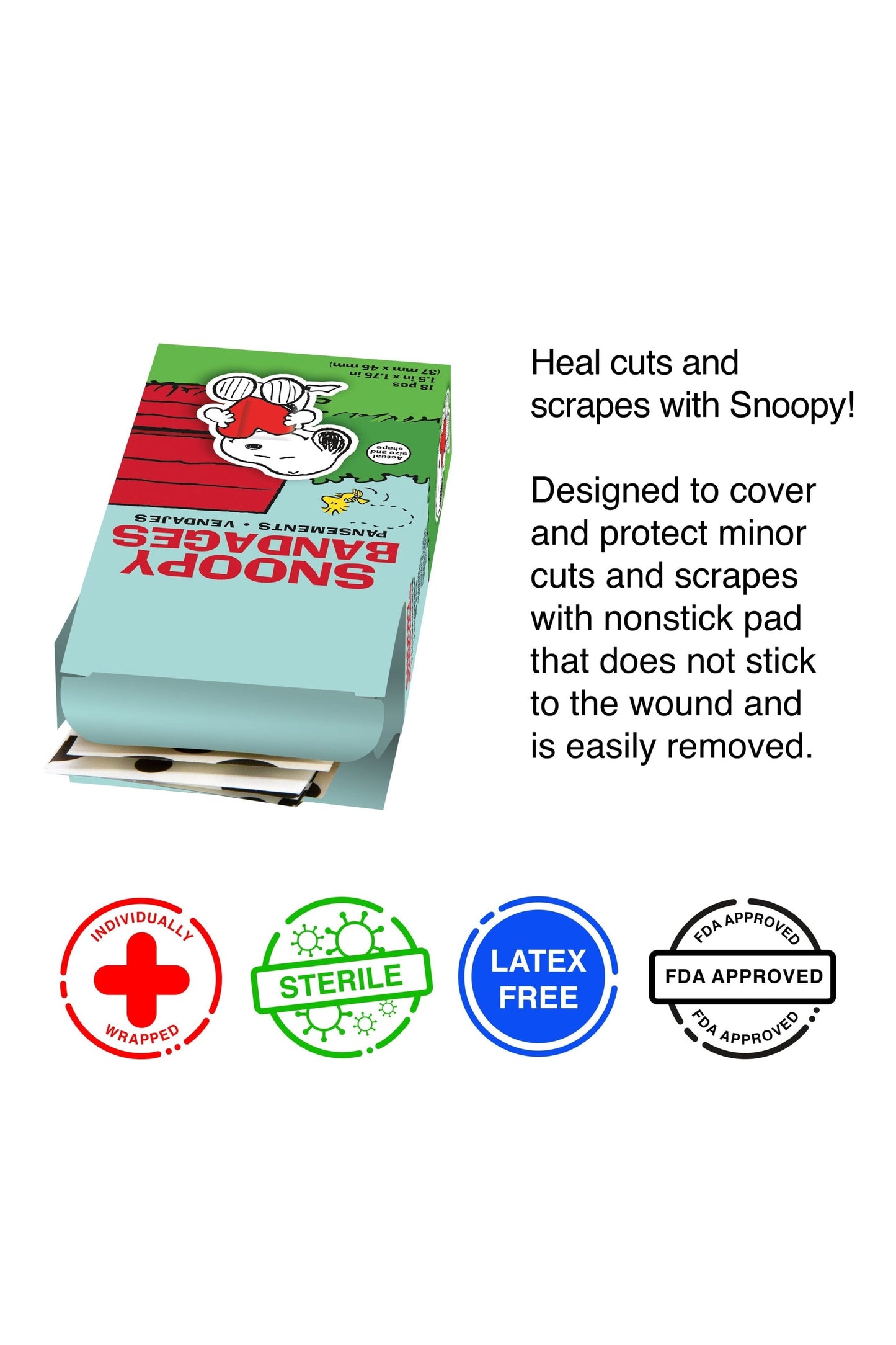 Peanuts Snoopy Adhesive Bandages