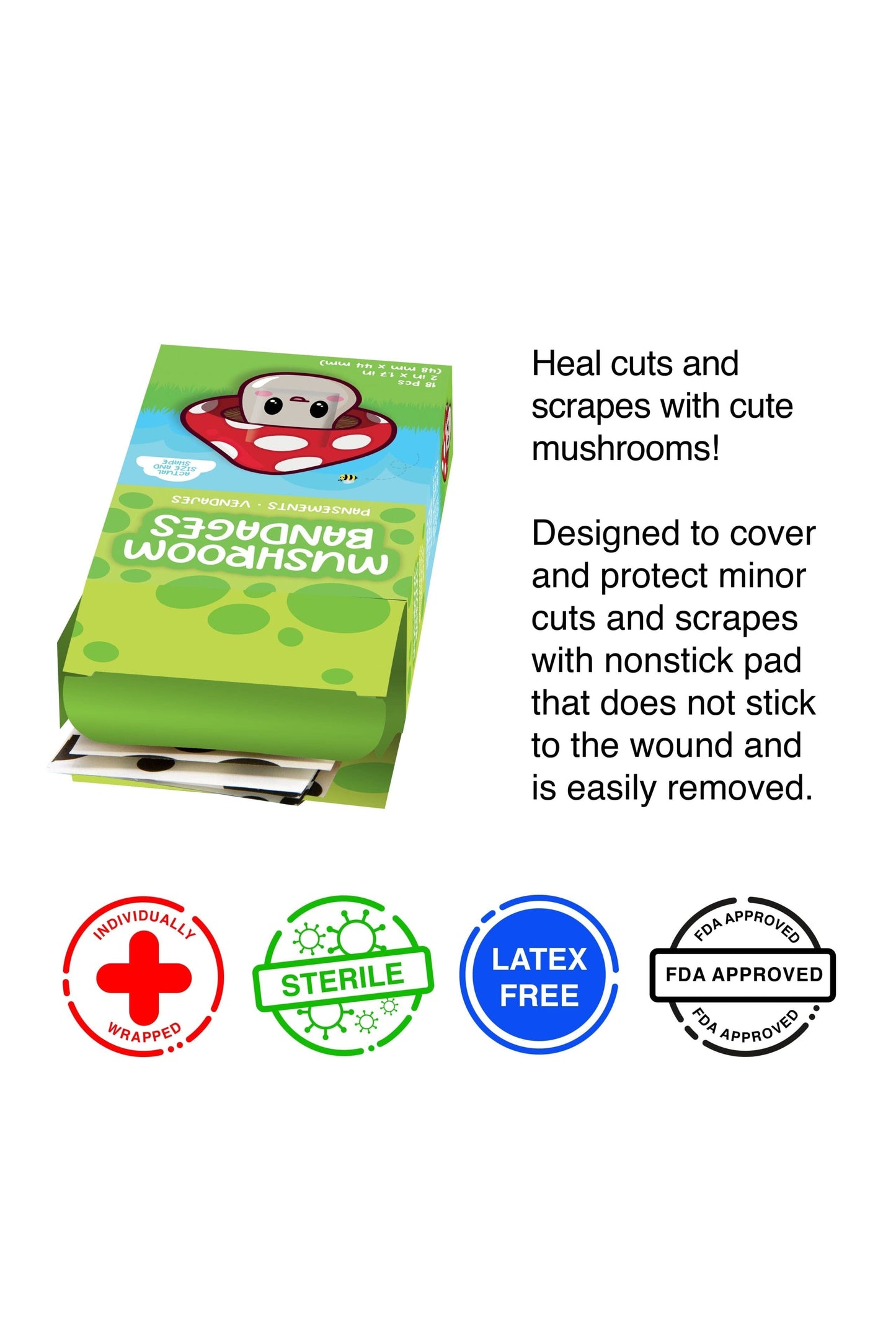 Mushroom Adhesive Bandages