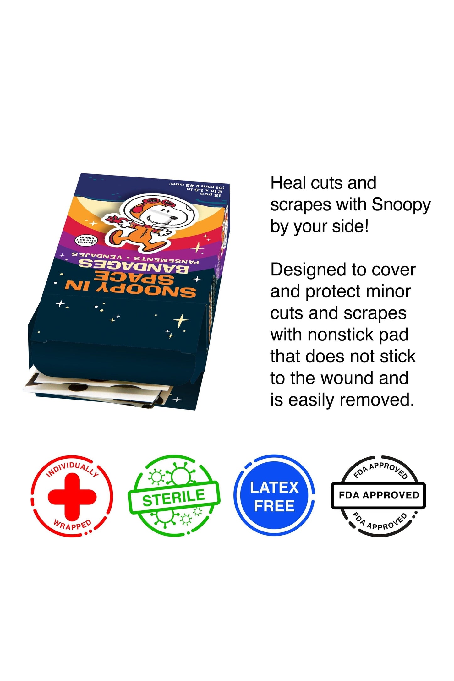 Peanuts Snoopy in Space Adhesive Bandages