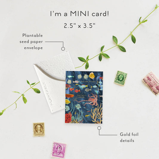You're a Keeper Sprout- Friendship Mini Greet Card 2.5"x3.5"