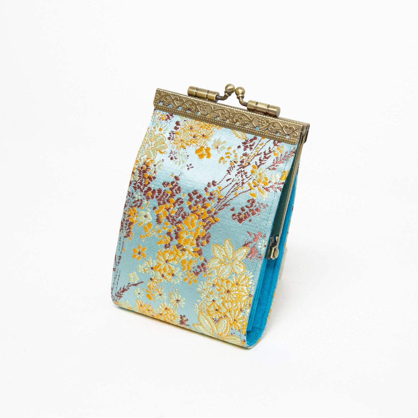 Brocade Small Floral Pattern Card Holder with RFID