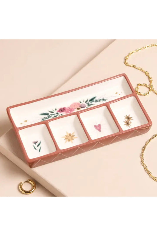 Floral Heart Ceramic Trinket Tray