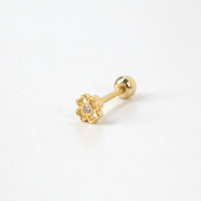 Tiny Flower Screw Back Earring