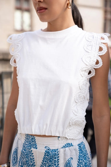 Lace Cotton Crop Top