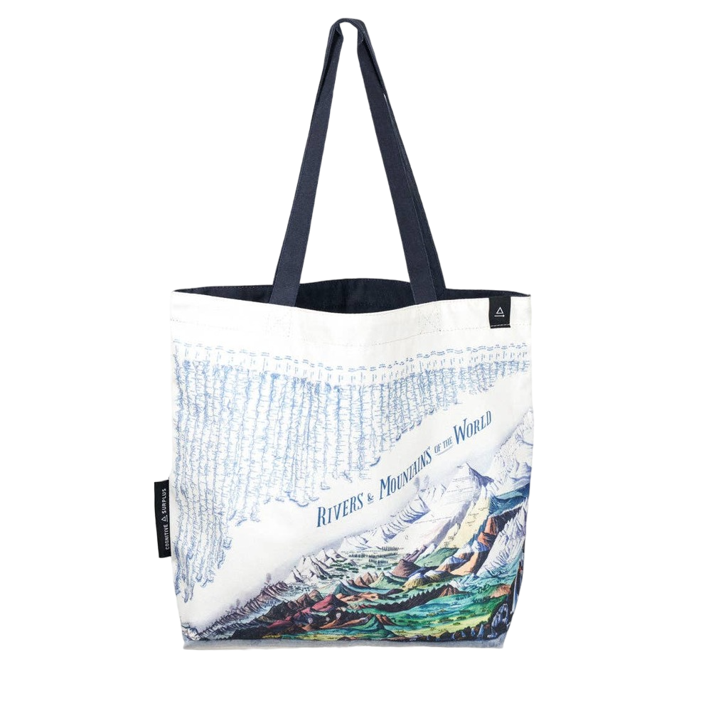 Rivers & Mountains Canvas Shoulder Tote