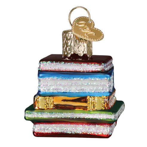 Mini Stack Of Books Ornament