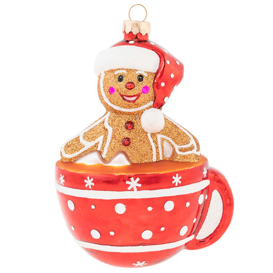 Gingerbread Man In Hot Cocoa Ornament