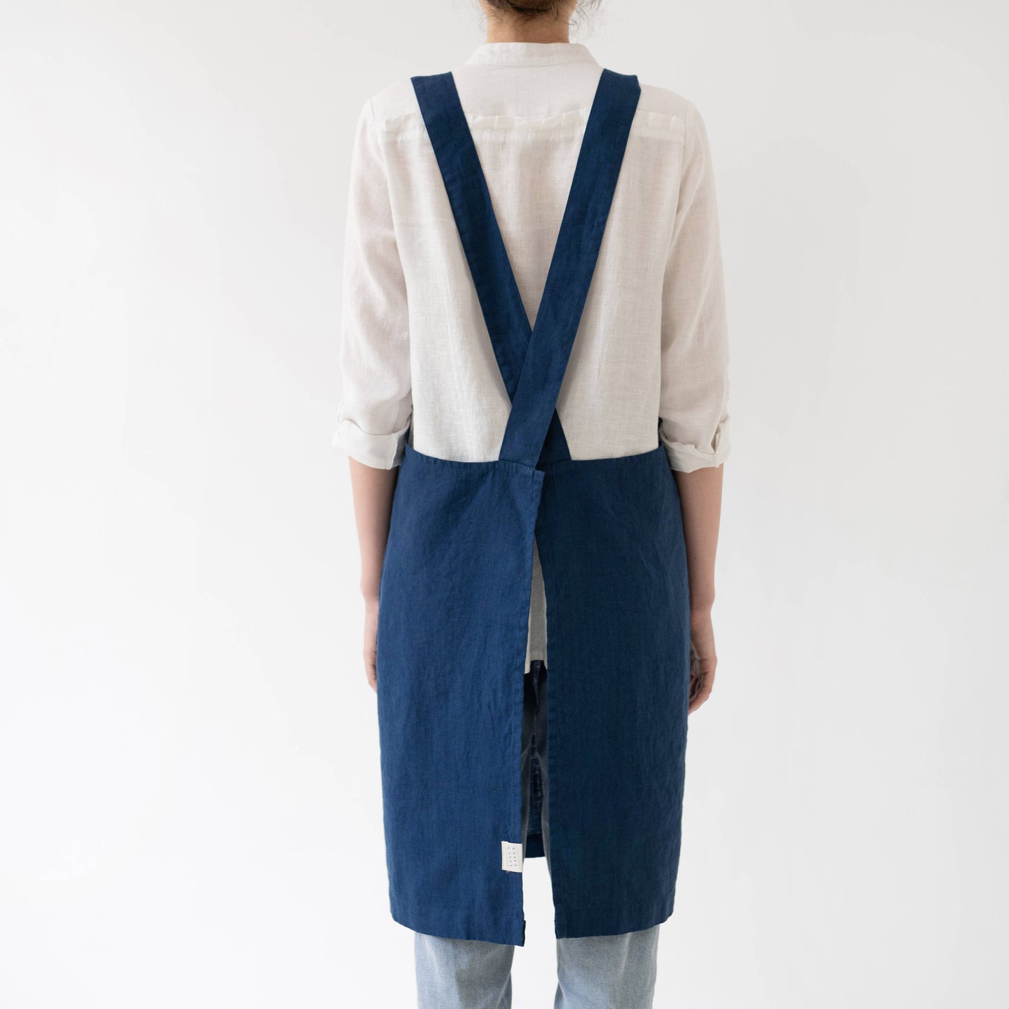 Crossback Apron | Navy Linen