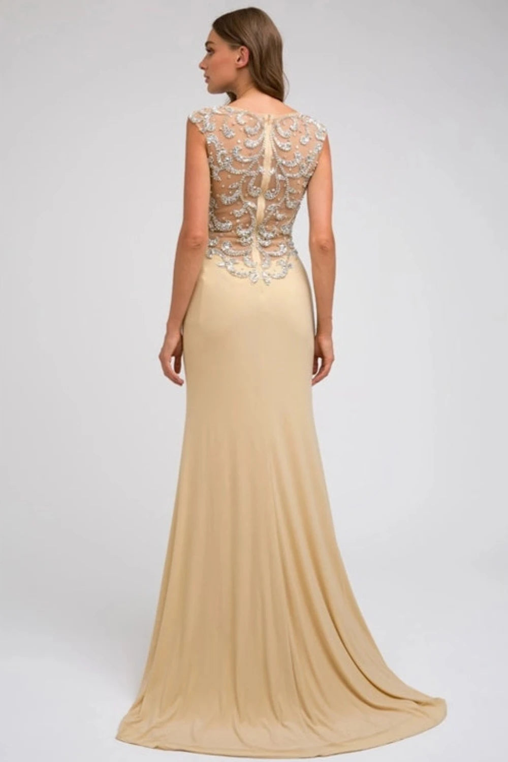 Sleeveless Fitted Evening Gown