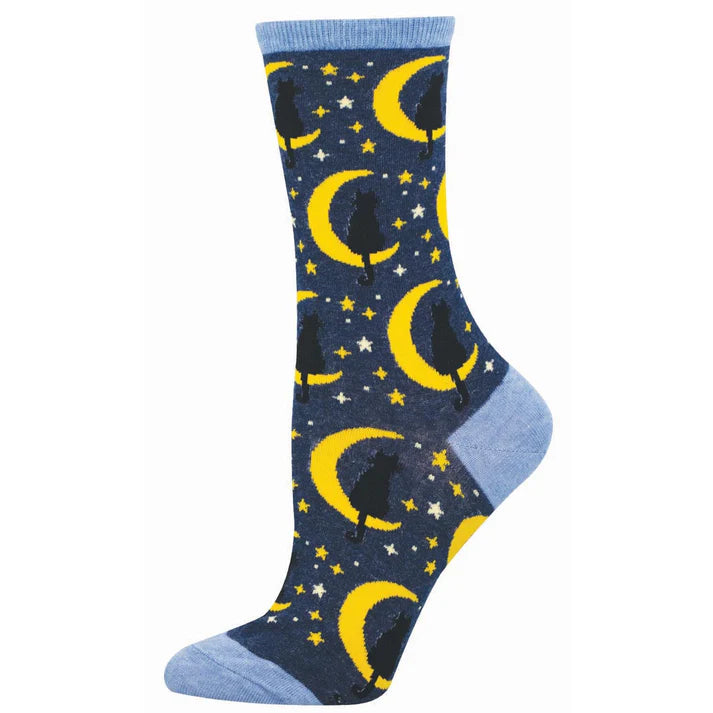 Lunar Cat Navy Heather Socks