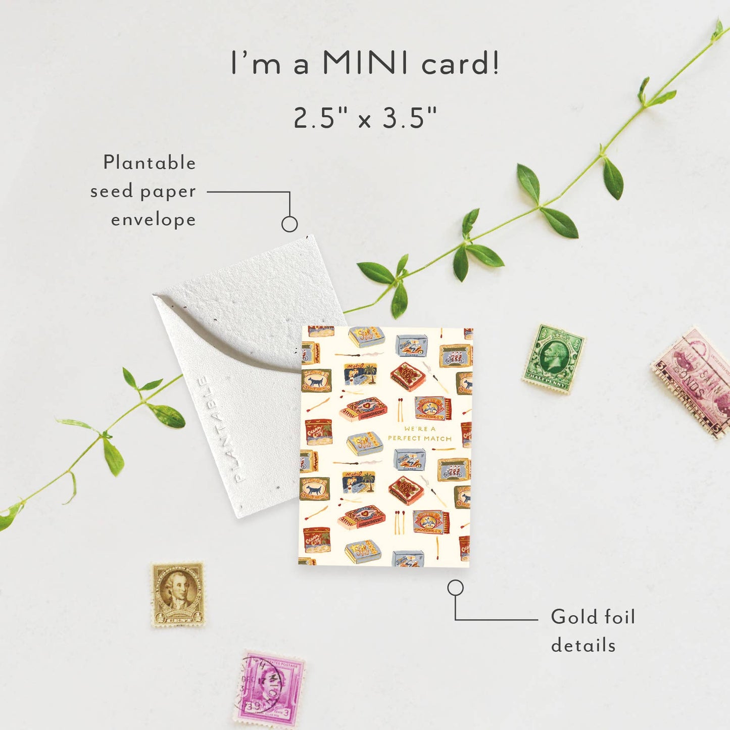 Matchbooks Sprout - Anniversary Mini Greet 2.5 x 3.5