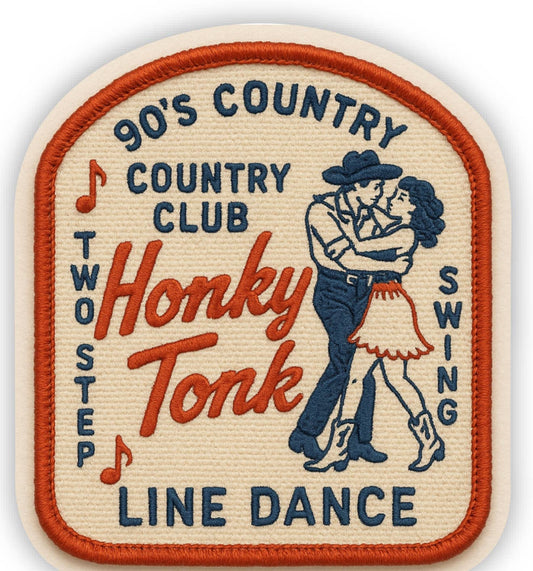 Honky Tonk Club – 90s Country Patch Style Sticker
