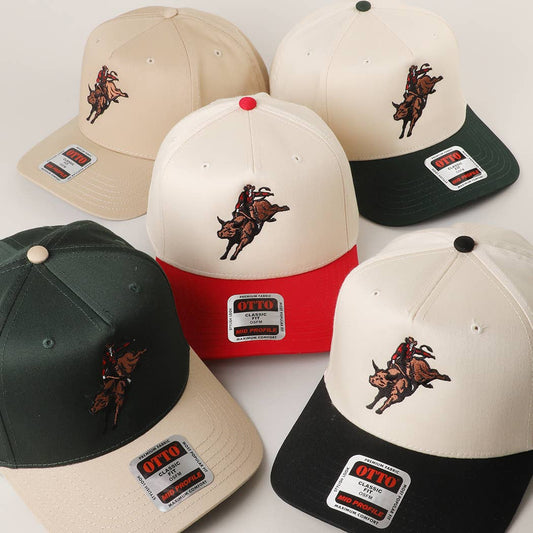 Rodeo Bull Rider Embroidered Trucker Hat