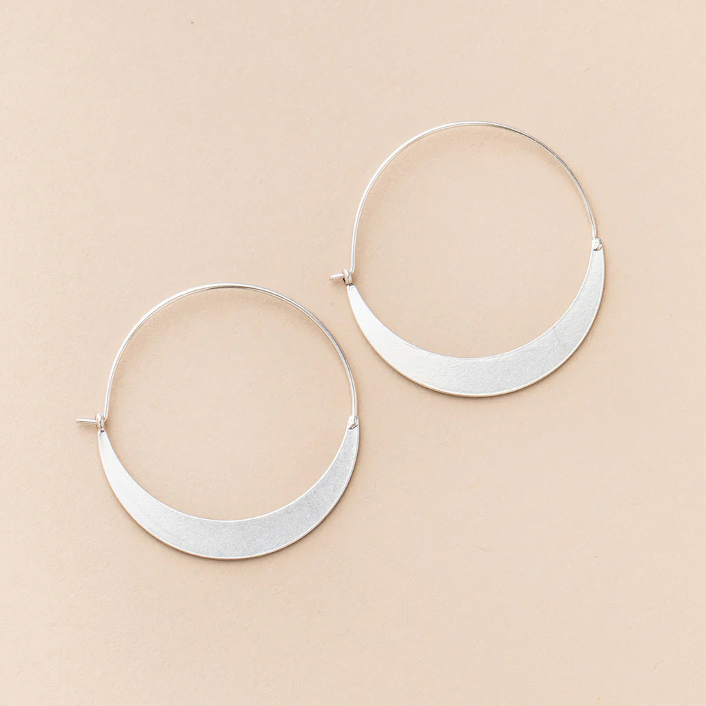 Crescent Hoop Sterling Silver - Refined Earring Collection