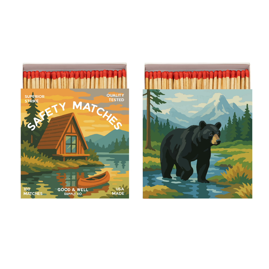 A-Frame Cabin & Bear Matchbox - Paint-By-Number Collection