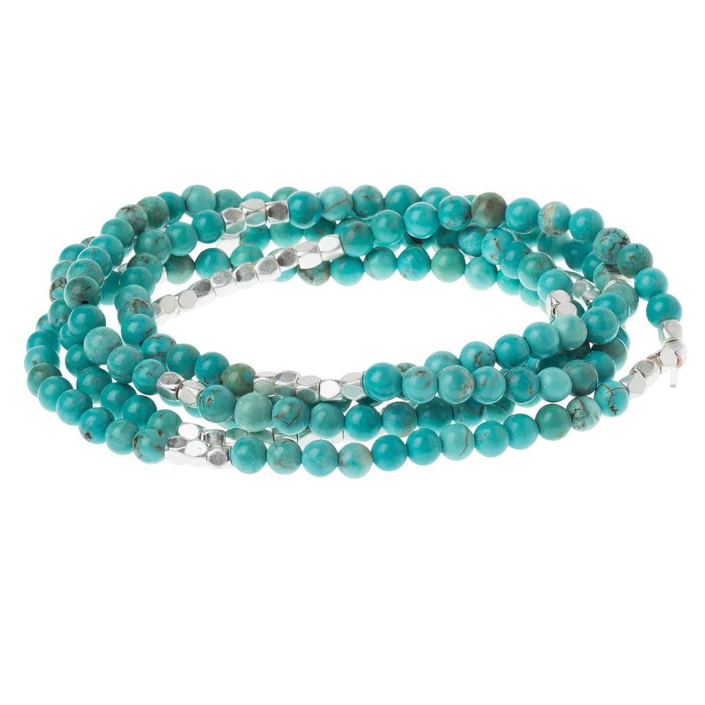Stone Wrap Necklace & Bracelet | Turquoise/Silver