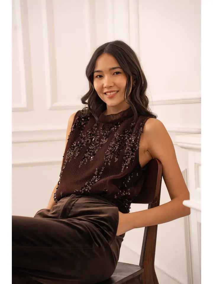 Sequin Sleeveless Shirt