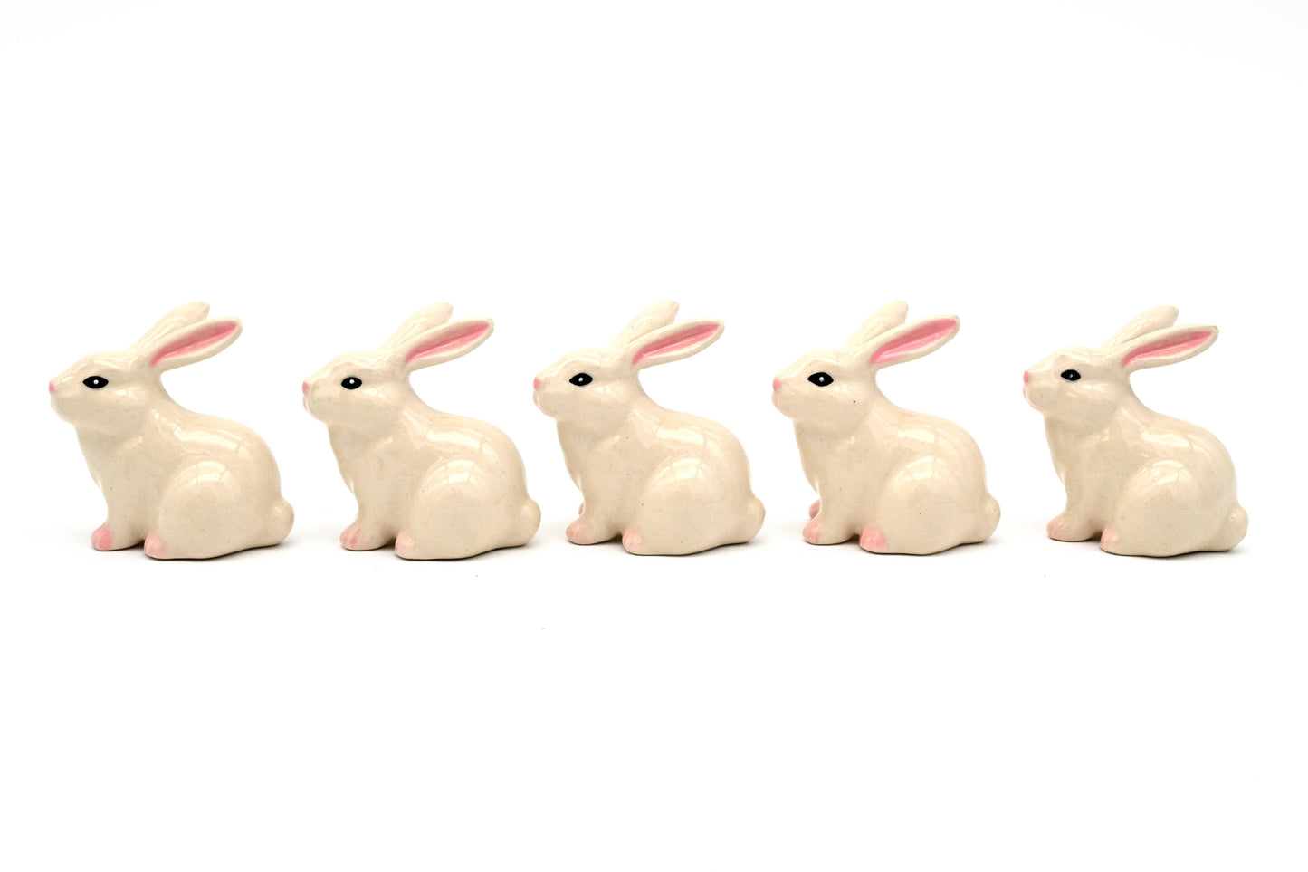 Miniature Ceramic Tiny Small White Rabbits | Individual