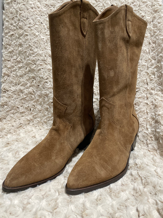 Suede Mid-Calf Boots