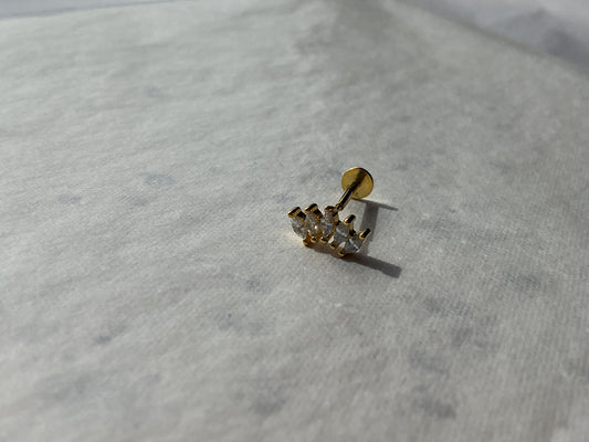 Curved Crystal Flatback Earring