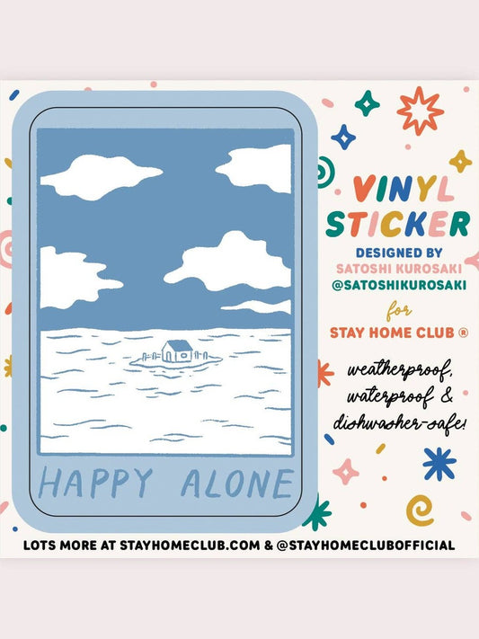 Happy Alone (Blue Skies) Vinyl Sticker