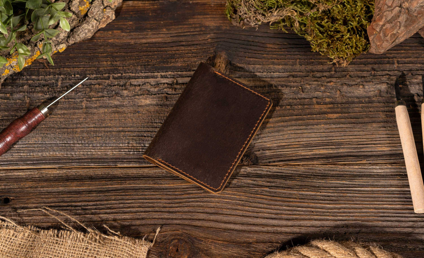 Genuine Leather Wallet, Handmade Wallet with ID Window