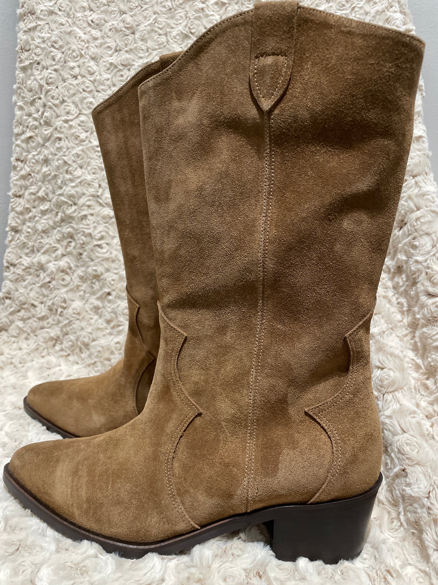 Suede Mid-Calf Boots