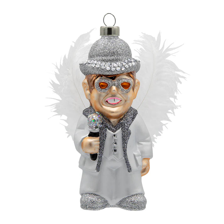 Elton John White Feather Ornament