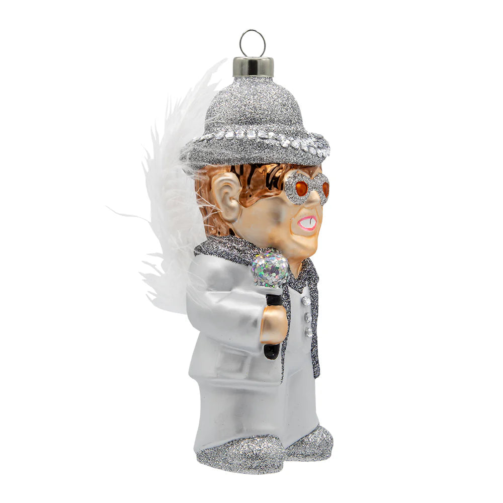 Elton John White Feather Ornament