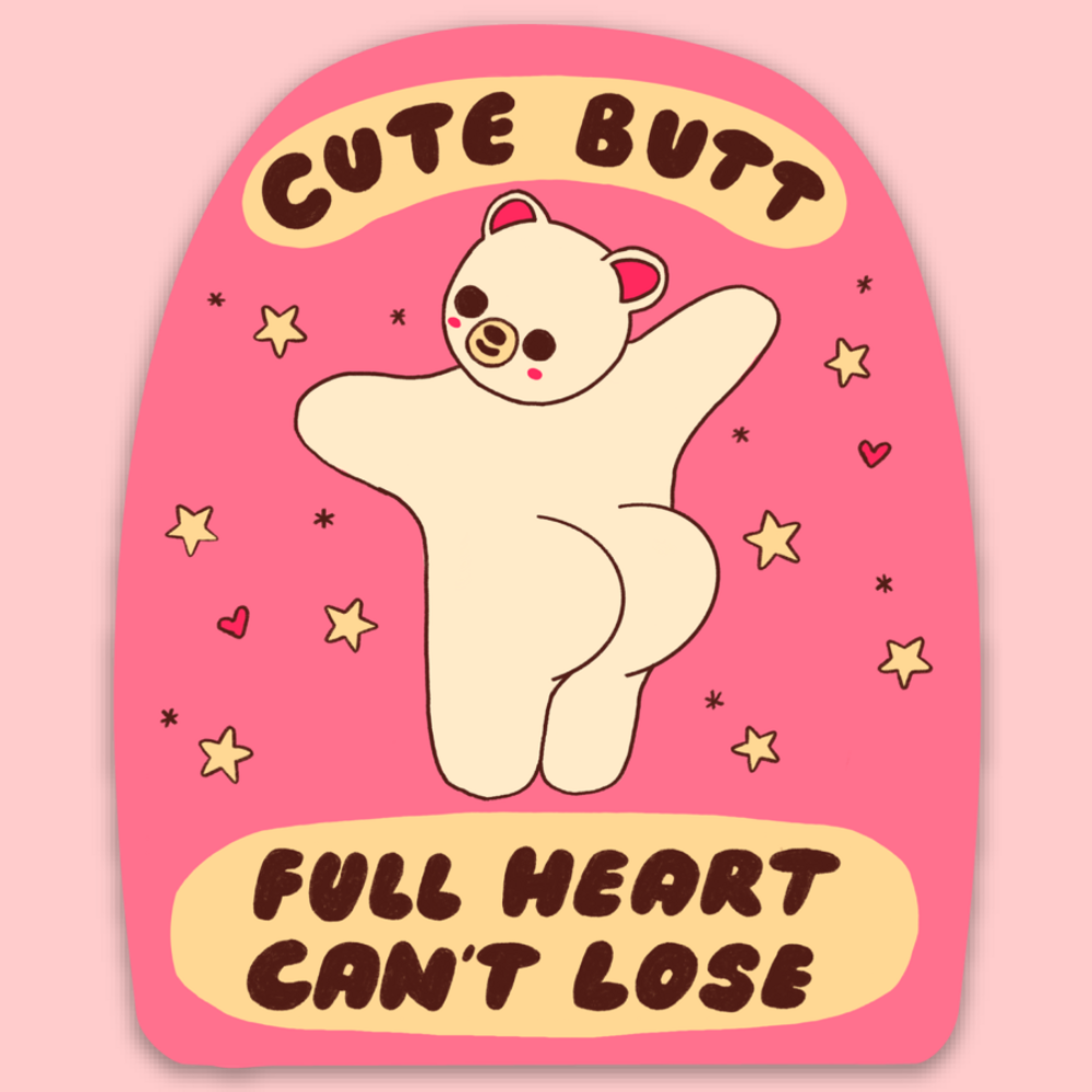 Cute Butt, Full Heart Sticker