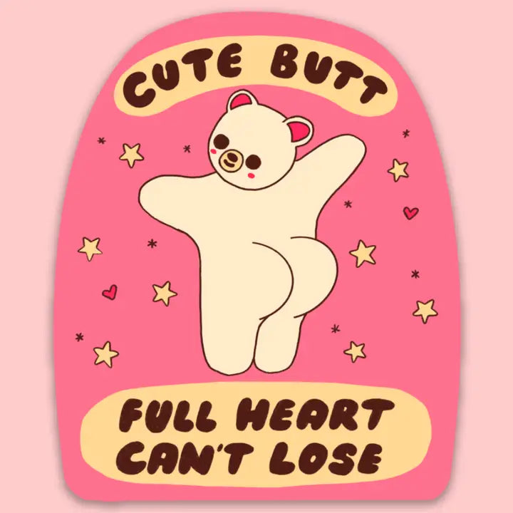 Cute Butt Full Heart Vinyl Sticker