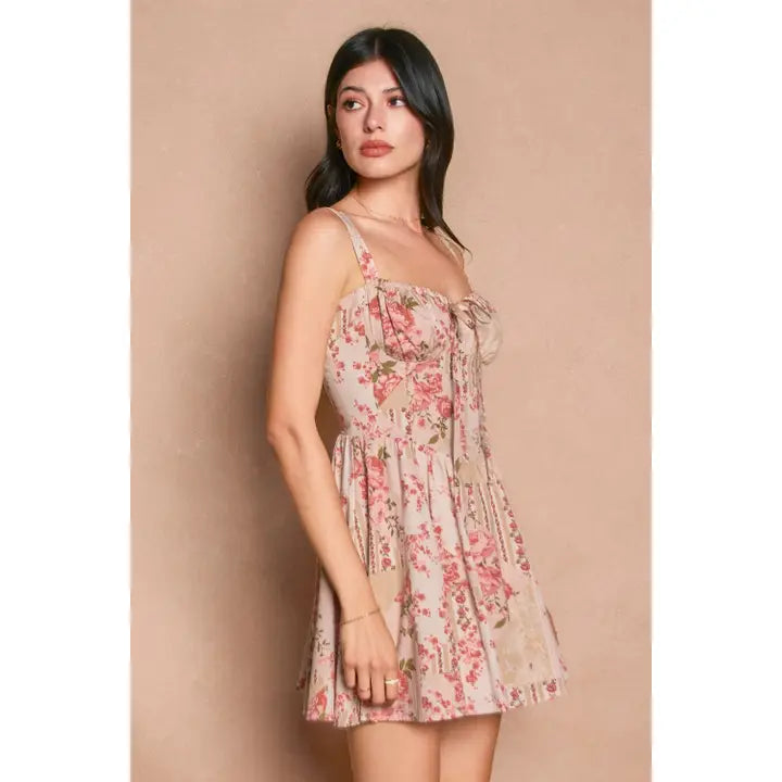 Saltwater Bloom Corset Sweetheart Mini Dress
