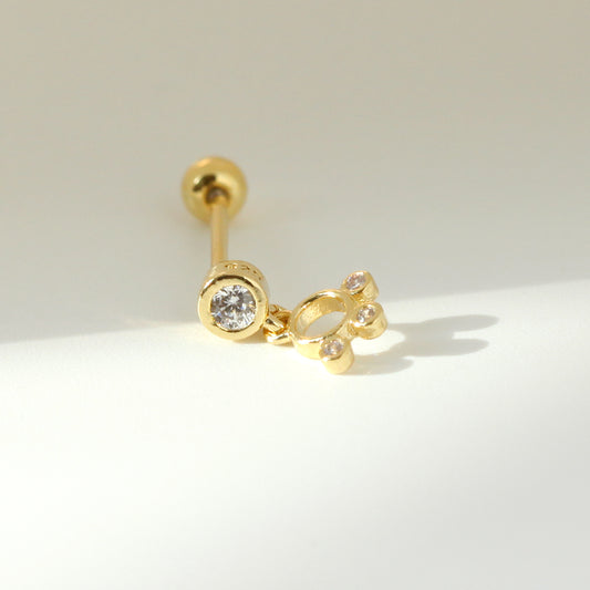 Tiny Paw Screw Back Earring