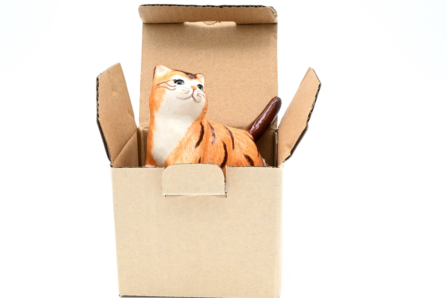 Decorative Miniature Ceramic Tiny Orange Tabby Cat