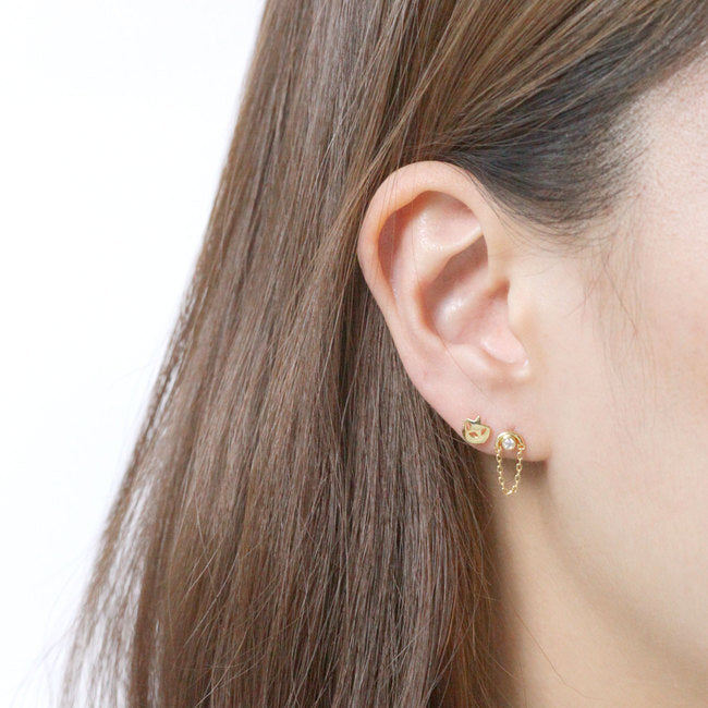 Tiny Star & Moon Screw Back Earring