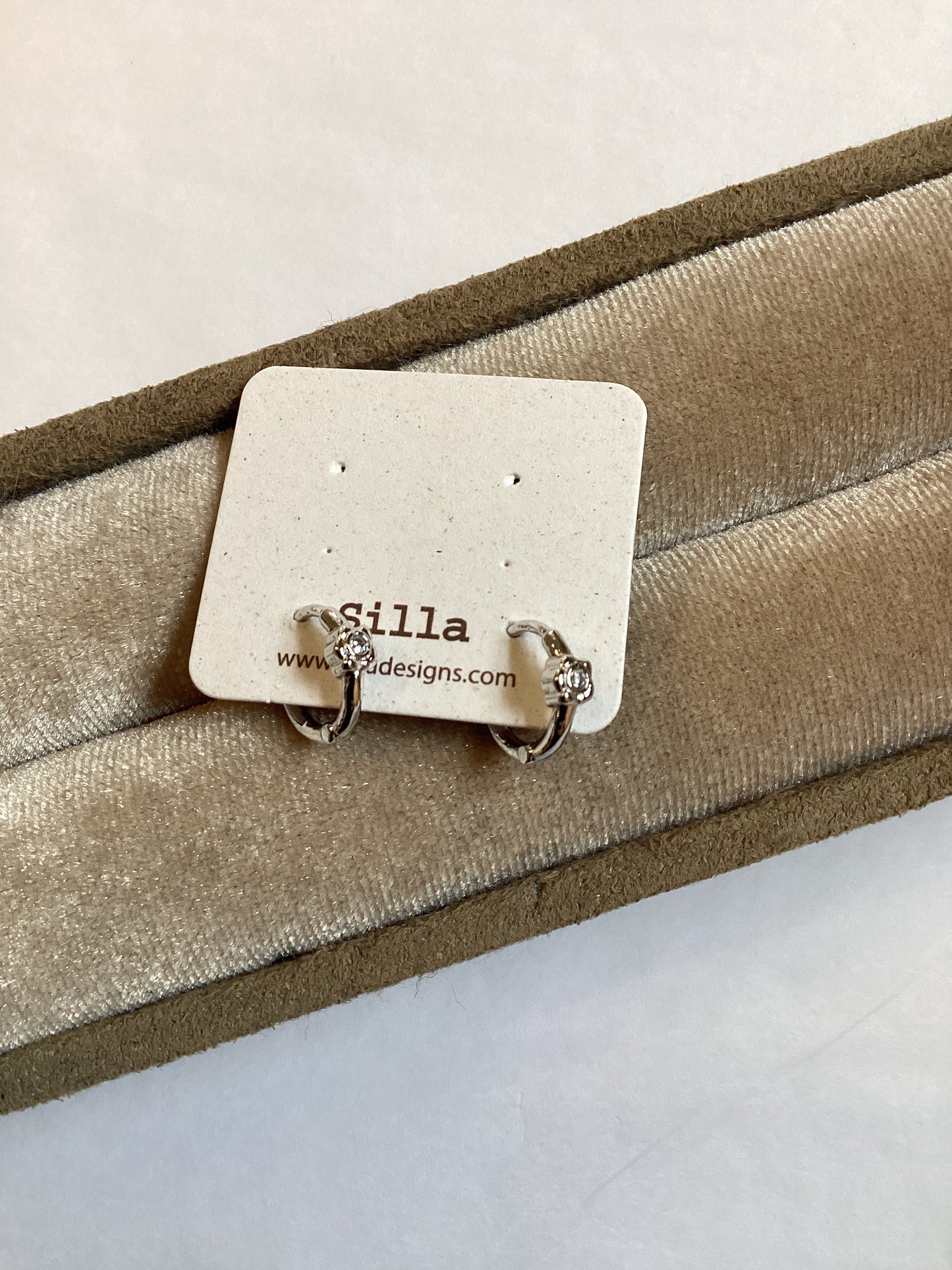 Tiny Crystal Huggie Hoop Earrings