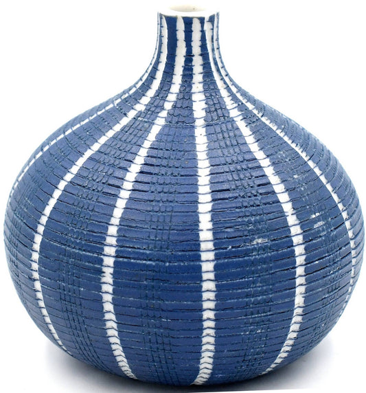 Blue Congo Tiny Handcrafted Porcelain Bud Vase